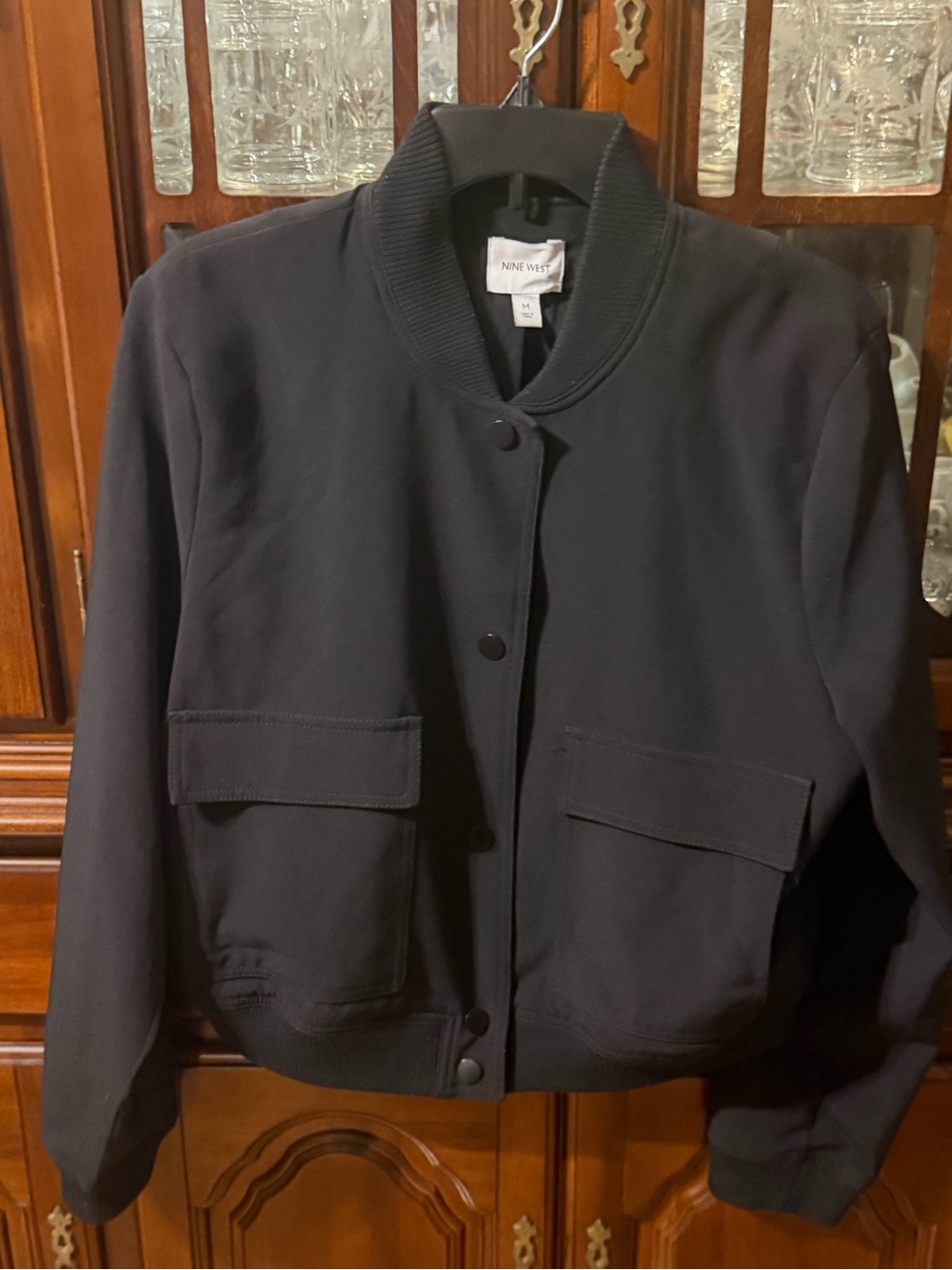 Nine West Black Bomber Jacket - Women's Size Medium